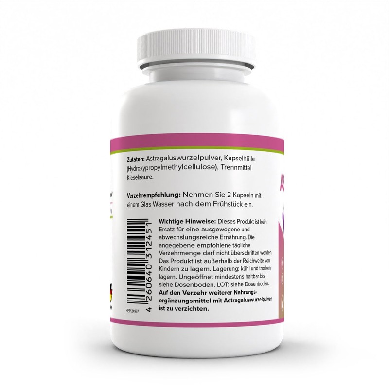 Health+ Astragalus - 50 percent polysaccharides per capsule - 90