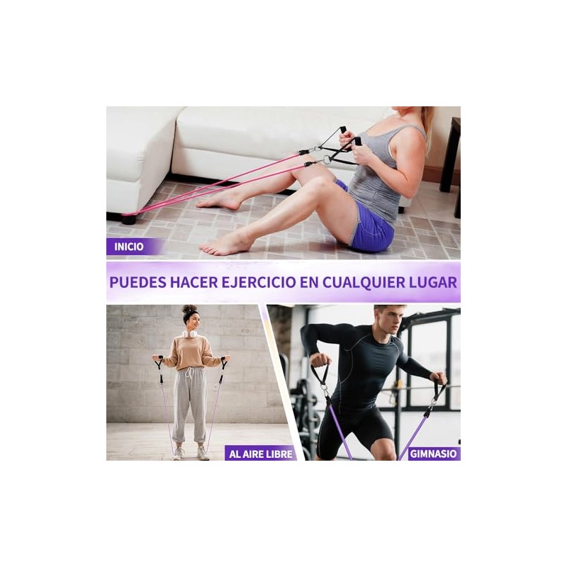FINYQBET Ligas de Resistencia para Ejercicio 18PCS(Bandas+Bandas Pierna+Asas+Tobilleras+Anclaje), Resistencia Combinable