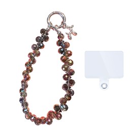 CCAIPU Phone Lanyard, Pearl Beaded Phone Charm Chain Detachable Phone Wrist Strap (D)