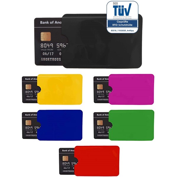 AntiSpyShop RFID Protective Sleeves, TÜV-Approved, NFC Blocker Credit Card, EC