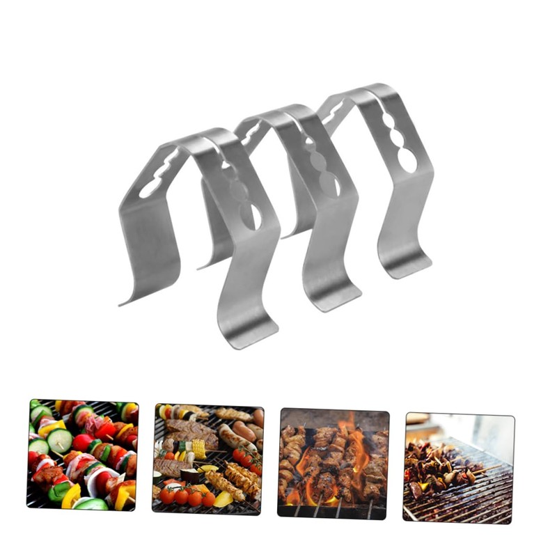 Totority 1set Stainless Steel Barbecue Probe Clips Adjustable Thermometer Holder