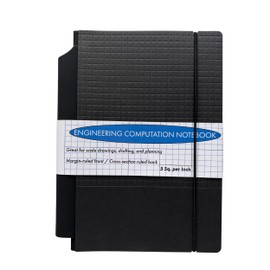 Engineering Computation Notepad, Great for Drawings and Calculations, 6" x 8", Book Bound, 5 x 5 Graph Rule on Back, Blue Tint Low Glare Paper, 85 Sheets