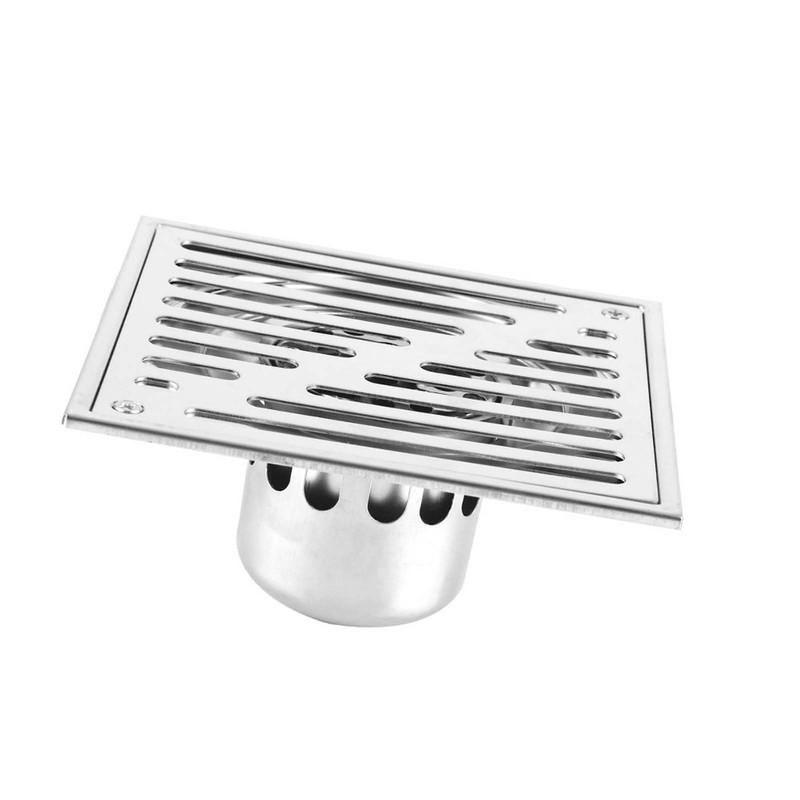 Less Steel, Square, Odour-Resistant, Bathroom Floor Drain, Waste Gate, Shower