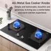 Huanfeimo 4 PCS Gas Hob Knobs Replacements 6mm Metal Brushed