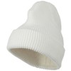 Big Stretch Waffle Stitch Cuff Beanie - White (for Big