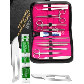 Dissecting German Kit Of 12 Pcs Scissors Forceps Probe Blades Needle Etc Cynamed