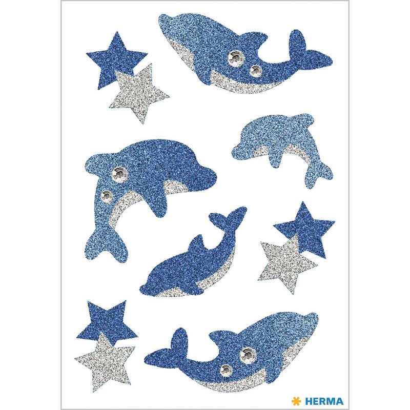 Decorative Label Magic Dolphins Diamond Glittery 1BL 1pack