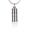 FOSIR Titanium Waterproof Cylinder Pendant Necklace for Mens Womens,Lightweight and