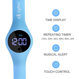 UpPro Potty Training Watch with Countdown Timer, Rechargeable and Water Resistant Toddler Watch, Musical Potty Trainer Alarm for Toilet Training Boys and Girls (Blue)