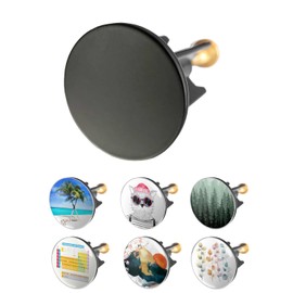 arteneur Sink Plug 40 mm, Black, Stainless Steel Eccentric Plug with Extra Heavy Brass Screw for Stable Hold, Universal Drain Plug for Sink