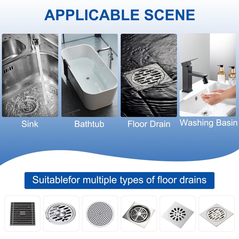 Disposable Shower Drain Hair Catcher Mesh Stickers, 30 Pack, Round