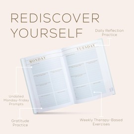 LSW London Mind Notes 6-Month Undated Wellness Journal with Mental Health Practices - 225 Pages A5 - Self-Care & Mental Health Journal Notebook With Motivational Exercises Wellness Prompts