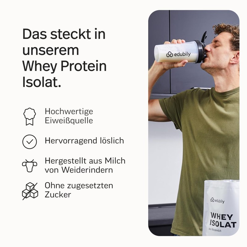 edubily Whey Protein Isolate - Lactose Free - Very Soluble