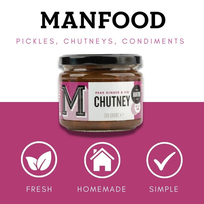 Manfood - Pear, Fig & Cardamom Chutney 300g