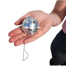Zugar Land 70s Disco Ball Necklace Assortment (2 Inch Discoball) 26" Chain. Costume Accessory Jewelry (Mirror - 1 Piece)
