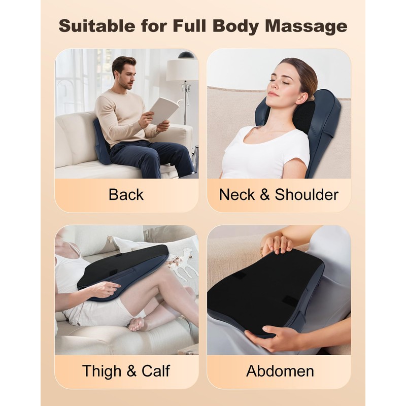 Shiatsu Back & Neck Massager with Heat, Massage Pillow for