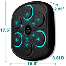 OurStarry 2025 New Model Smart Music Boxing Machine for Adults and Kids, Training Machine with LED Electronic Wall Mounted, Home Indoor Workout Equipment with Premium Boxing Gloves (Black 03)