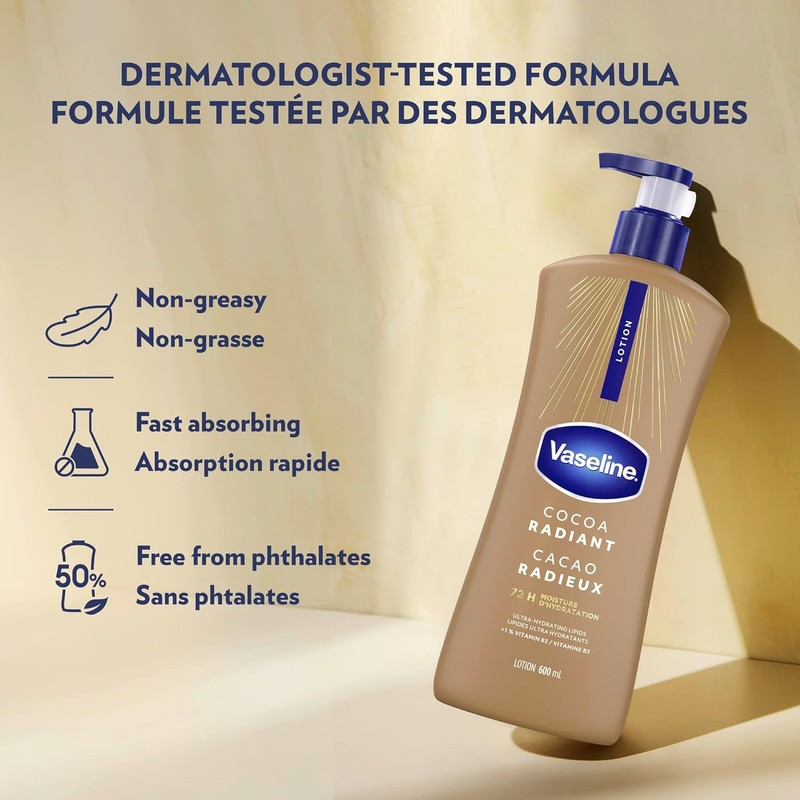 Vaseline Intensive Care Cocoa Radiant Body Lotion – 3 Pack