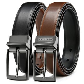 CHAOREN Reversible Boys Belt, 1 1/4" Boys Leather Belt for kids - One Belt, Two Styles for Dress and Casual Wear