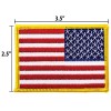 Skyhawk 2x REVERSE AMERICAN FLAG EMBROIDERED PATCH iron-on GOLD BORDER
