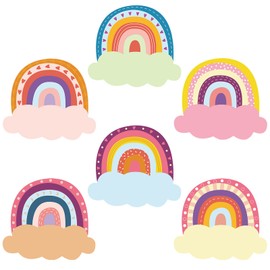 108 Pcs Rainbow Name Plates Rainbow Name Tags Self Adhesive Classroom Labels Rainbow Classroom Decor Kids Name Labels for Desk Classroom Supplies Decoration Back to School Party Favor (Rainbow)