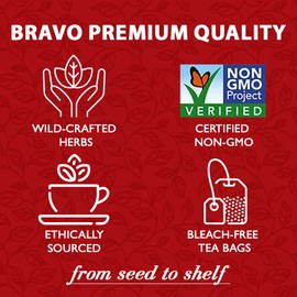 Bravo Tea Blood Pressure Herbal Tea Caffeine Free, 20 Tea Bags, 6 Count