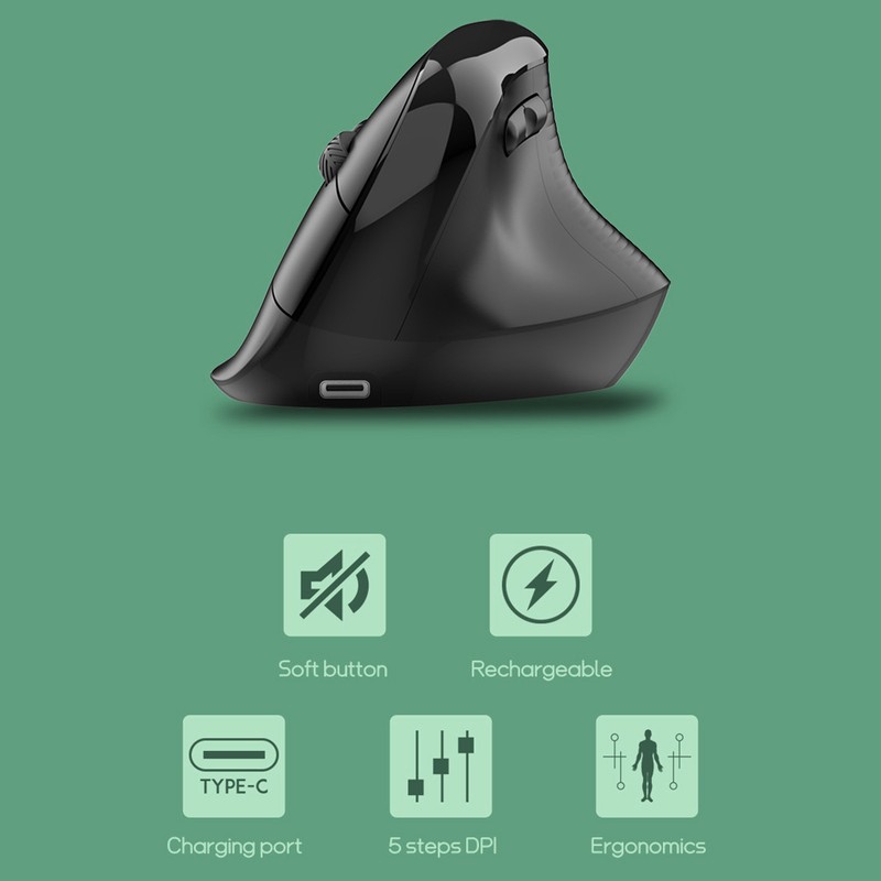 Bluetooth Wireless Mouse 4000DPI Ergonomic Design Reduce Muscle Strain Vertical