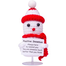Mwmoeen Weihnachten Positive Weihnachtsmann Hirsch Schneemann, Pocket Hug Positive Kartoffel, Strickwolle Emotionale Unterstützung Hirsch Schneemann Mutmacher Weihnachten Geschenk Dekoration