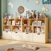 IDEALHOUSE Toy Storage Cabinet, Kids Bookshelf with Movable Drawers and