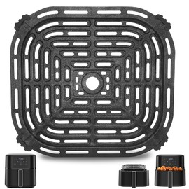 Air Fryer Grill Pan for CHEFMAN6 Quart air fryer, 9.0 * 8.2''Food Grade Nonstick Replacement Rack Parts Tray Grill Crisper Plate for CHEFMAN Air Fryer, Dishwasher Safe