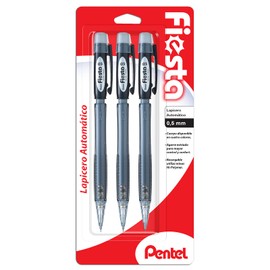 Lapicero Fiesta de Pentel Color Negro Blíster Pack con 03 Piezas- AX105BP3-A