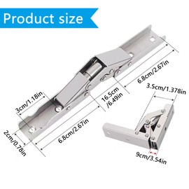 2Pcs Convenient 90 Degree Folding Hinge Portable Soft Close Folding Shelf Hinges Useful Blind Corner Hinges Kitchen Cabinet Door Hinges for Wood Table Wardrobe