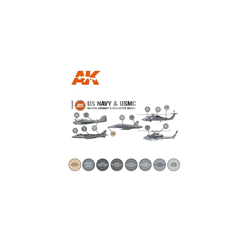 AK Acrylics 3Gen AIRCRAFT SET AK11744 US Navy & USMC