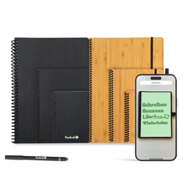 BAMBOOK Classic Notebook - Bamboo Wood Hardcover - A4 - Blank & Lined, Reusable Notebook, Notepad, Reusable Notebook