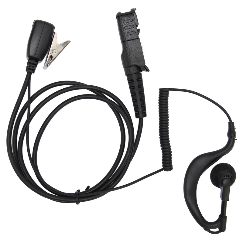 G Shape Earpiece PU Cable Walkie Talkie Earpiece with Mic