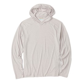 Huckberry Wellen Sol Performance Hoodie, UPF 40 Mens Long Sleeve Workout Hoodie, Natural Heather, Large