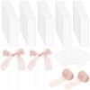 100 PCS Blank Acrylic Bookmarks, Includes 2 Rolls Pink Ribbons,