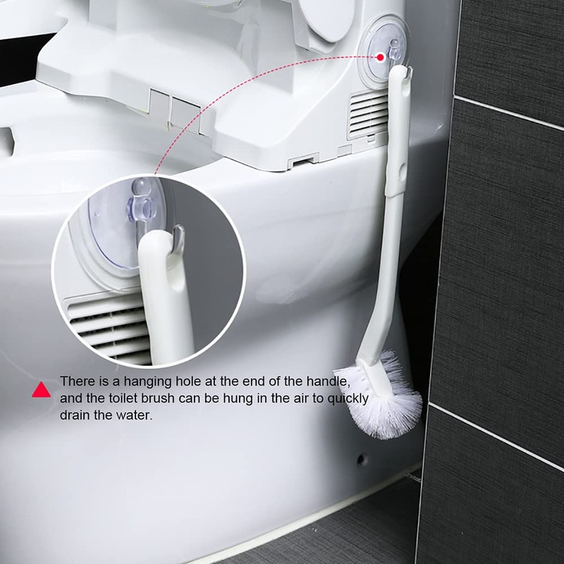 Baffect Curved Toilet Brush Plastic Long Antislip Grip Handle Toilet