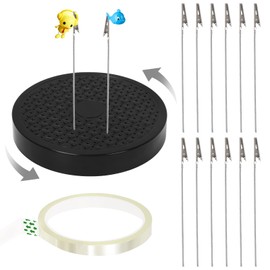 Swpeet 14Pcs 360 Degree Rotation Model Painting Stand Base Holder and 6 Inch Model Painting Alligator Clip Stick with Invisible Tape Assortment Kit Perfect for Airbrush Spraying Hobby Modeling Parts
