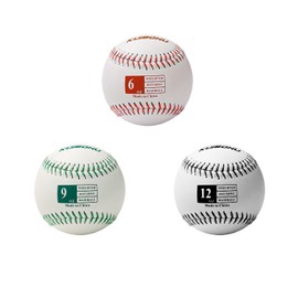 KuiBonu Leather Weighted Baseball, 3 Pack Weighted Balls for Baseball Velocity and Strength Training, Textured Finish for Improved Grip(6, 9, 12oz)