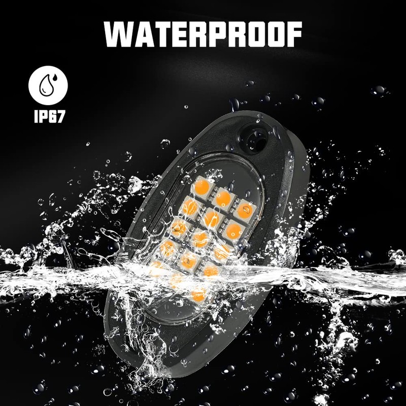 White Rock Lights,12 Pods Winunite 6000K Pure White LED Rock
