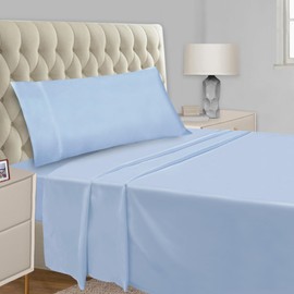 Mejoroom Twin Sheet Set - Hotel Collection Twin Sheets - Bedding Sheets & Pillowcases with Deep Pocket Fitted Sheet, Breathable, Wrinkle & Fade Resistant - 3 Piece(Twin,Lake Blue)
