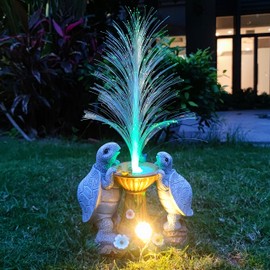 Yardancer Solar Turtle Garden Statues，LED Lights Outdoor with 7 Multi-Color Changing Modes Solar Garden Decor Yard Lights Outside Patio Lawn, Gifts for Mom Grandma Women Birthday