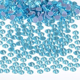 Bymitel Hotfix Crystal Rhinestones Round Gems Iron on DIY Jewelry Making Flat Back for Crafts,Aquamarine, 6.3mm(SS30/288pcs)