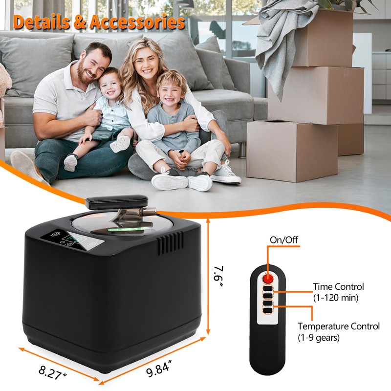 Portable Sauna Steamer Machine with Remote Control, 3L 1200W Upgrated