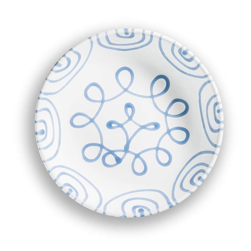 GMUNDNER KERAMIK Manufaktur 0102TSCU20 Blaugeflammt Cup Soup Plate, Diameter 20
