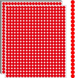 10000 PCS Red Dot Stickers 1/4" Round Circle Dot Stickers Tiny Mini Little Colored Coding Labels for Office,Classroom