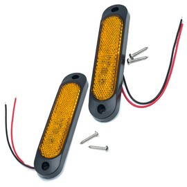 TIGRE BLANC LED Reflector General Purpose Side Marker Reflector Small Turn Signals 12V 24V 24V Set of 2 Yellow Amber