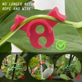 woonyee Pack of 40 Plant Benders, 90 Degree LST Clips for Low Stress Training, Reusable Plant Trainers (Red 20 + Green 20) Plant Clips for Flowers, Vines, Climbing Plants