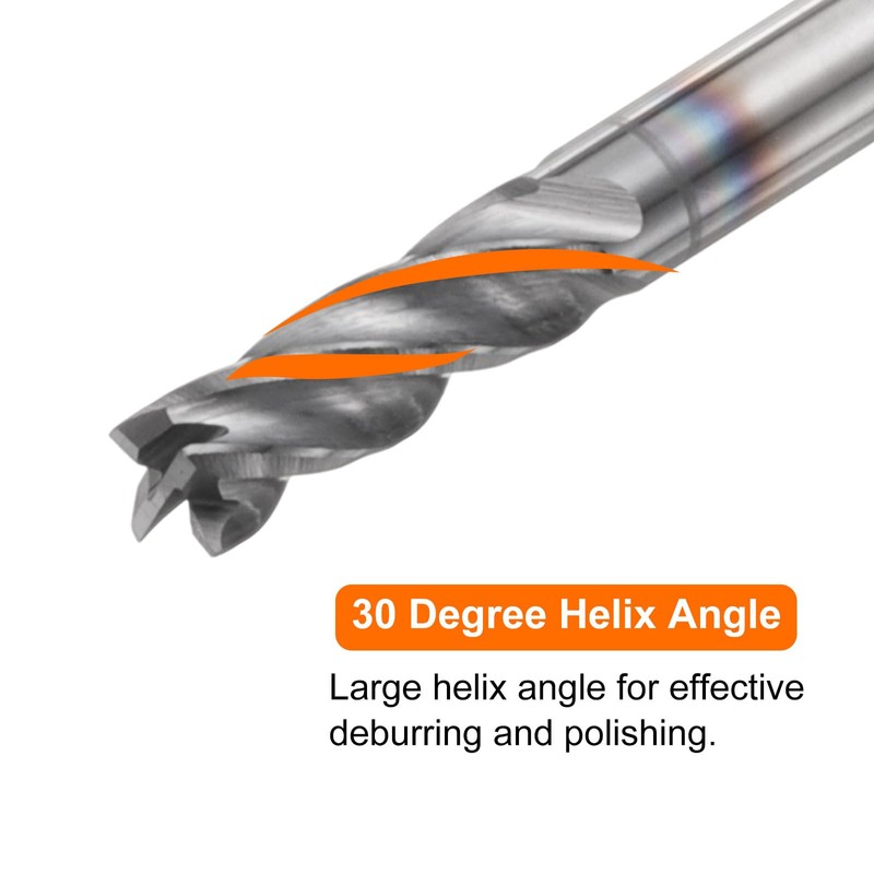 HARFINGTON 5pcs Carbide Square Nose End Mill Bit 1/8" Cut